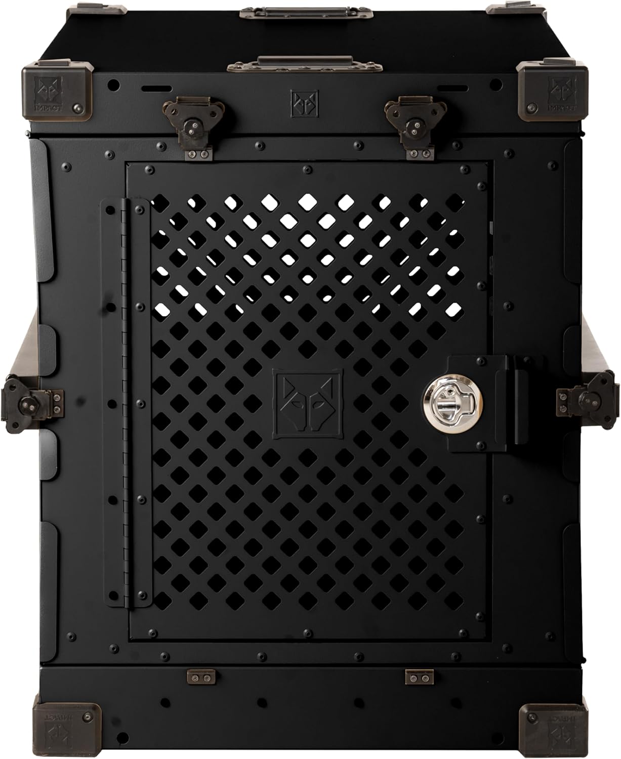 Impact Collapsible Dog Crate - Foldable Hard Crate for Medium Dogs - Heavy Duty Travel Kennel with Powder-Coated Aluminum - Quick Setup for Indoor & Outdoor (Black, 30" (30.5" L x 20.5" W x 26" H))