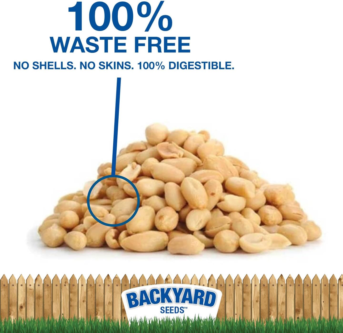 CountryMax Backyard Seeds Shelled Whole Peanuts for Woodpeckers, Birds, Squirrels & Wildlife – Premium Wild Animal Food, 10 lbs Bag