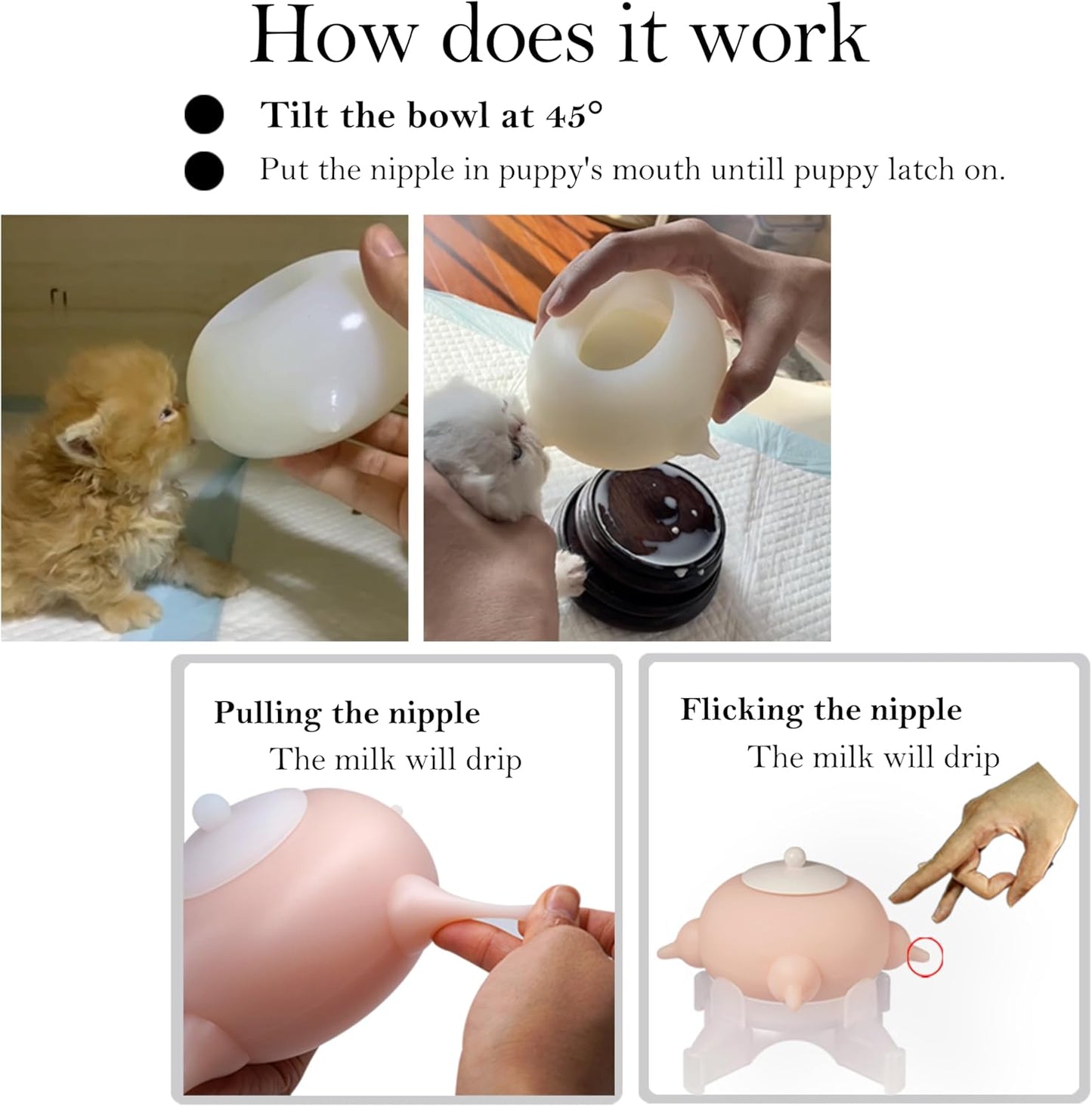 Puppy Milk Feeder Nursing Station feeders for Multiple Puppies Milk replacer Dongdong pet L Size(Medium/Large Dog)