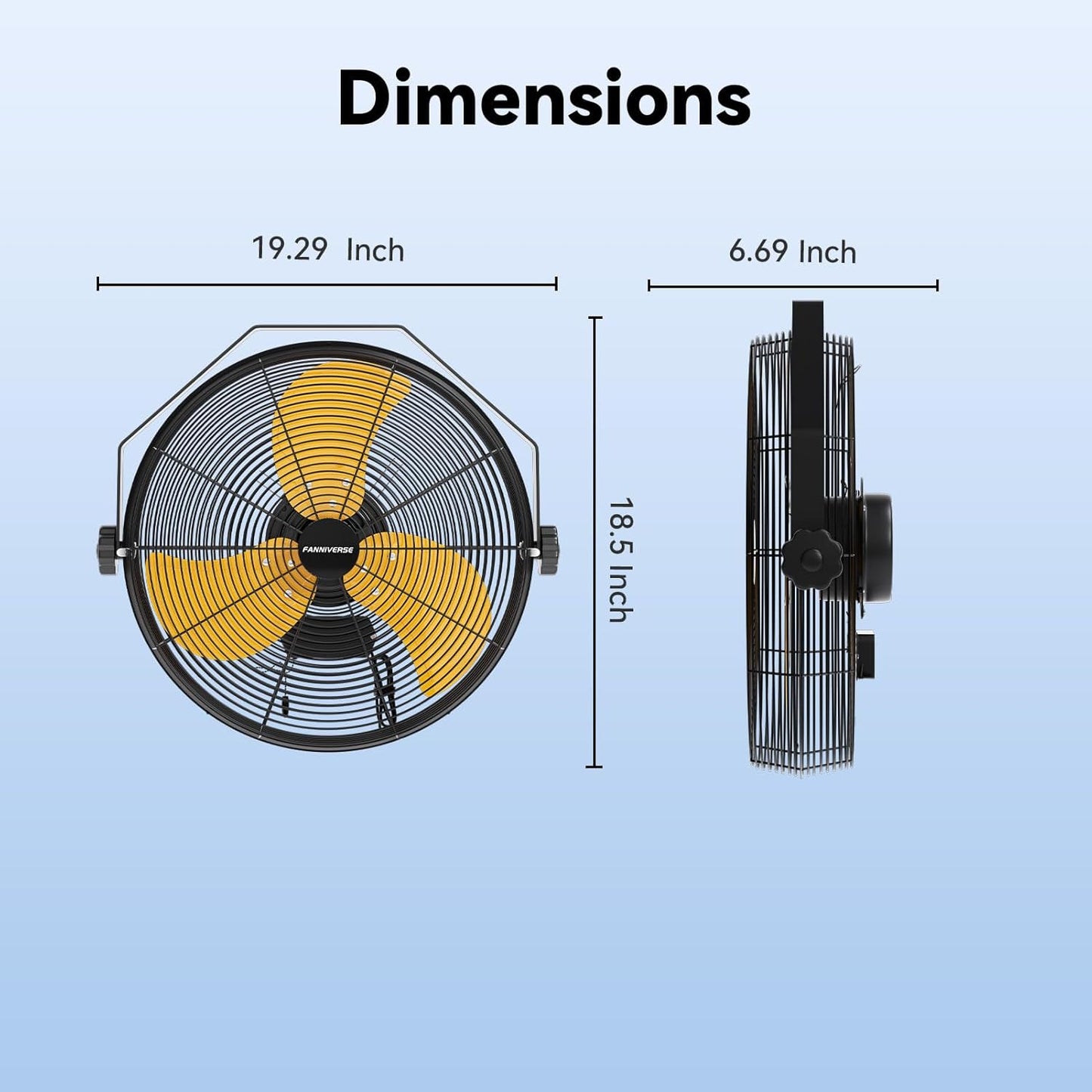 14 Inch Wall Fan Pro Series - Waterproof Motor High Velocity Wall Mount Fans for Commercial, Residential, Warehouse, Covered Patio, Shop, Garage, Barn 3 Speed 3000 CFM UL Safety Listed
