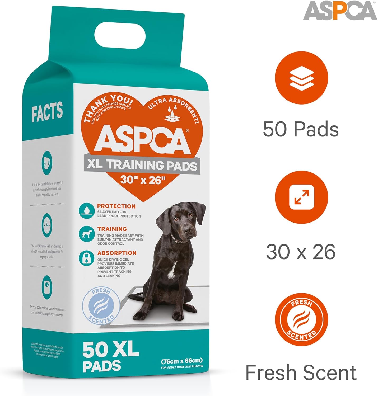 Scented Puppy Pads, [50 Count], Dog Pee Pads for Training, Absorbent Potty Pads for Dogs, Quick-Drying Leakproof Large Dog Pads with Odor Control, 26"x30", XL Puppy Pads for Indoor/Outdoor Use