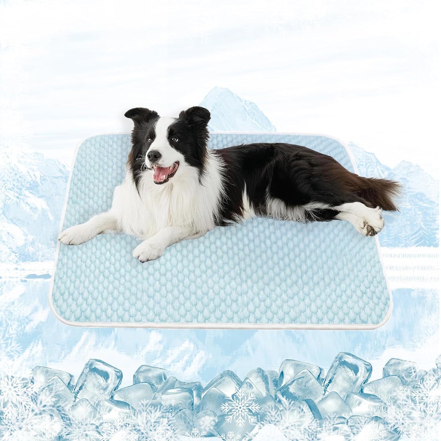 MICROCOSMOS Pet Cooling Mat & Sleeping Pad- Breathable Bubble Surface, EZ Clean. Keep Cooling for Pets, Kids and Adults in Summer.(BlueWhite, 36" x 36")
