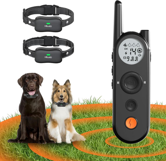 Wireless Dog Fence, 3500FT Fence Range, 6100FT Remote Training, 185 Days Rechargeable, IPX7 Waterproof Collar, 3 Training Modes (Black 2 Dogs)