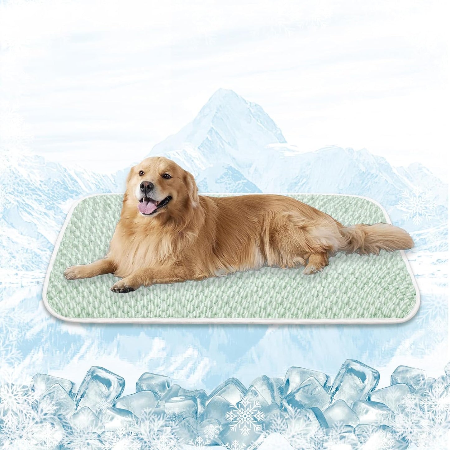 MICROCOSMOS Pet Cooling Mat & Sleeping Pad- Breathable Bubble Surface, EZ Clean. Keep Cooling for Pets, Kids and Adults in Summer.(Green, 59" x 40")