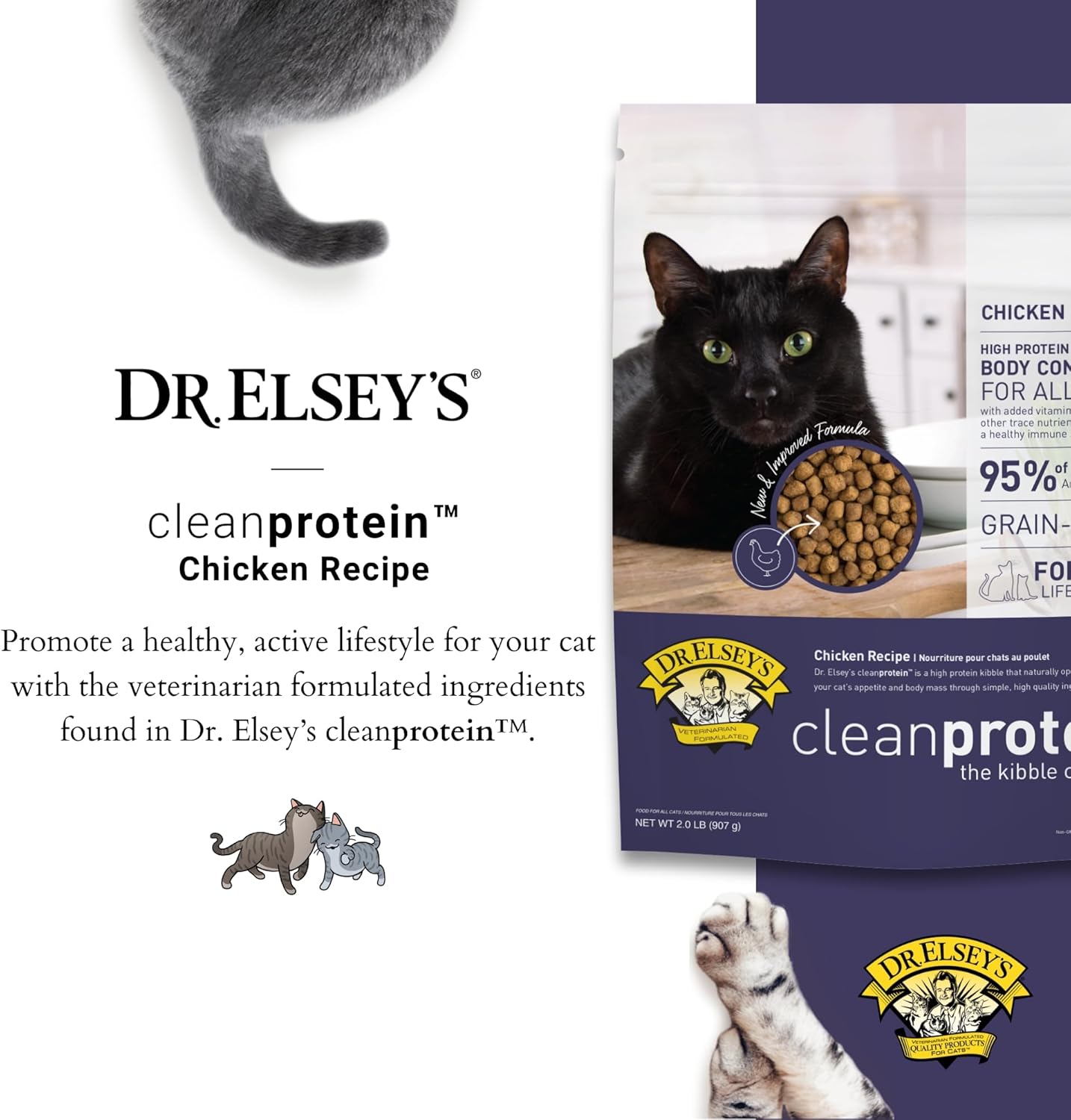 Dr. Elsey's cleanprotein Chicken Cat Kibble 2-lb. Bag