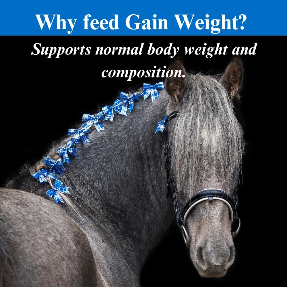 SU-PER Gain Weight for Horses - Equine Supplement Weight Gainer for Horses - Promotes Lean Muscle Mass, Digestion & Appetite - 25 Pound, 4 Month Supply