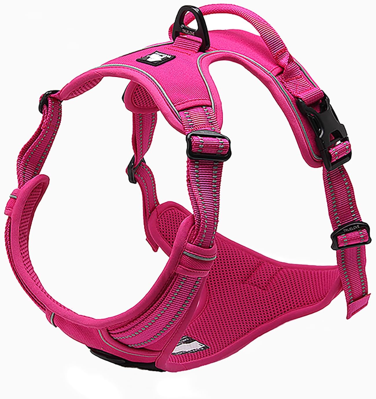 TRUE LOVE Truelove Adjustable No-Pull Dog Harness Reflective Pup Vest Harnesses Comfortable Control Brilliant Colors TLH5651(Fushcia,S)