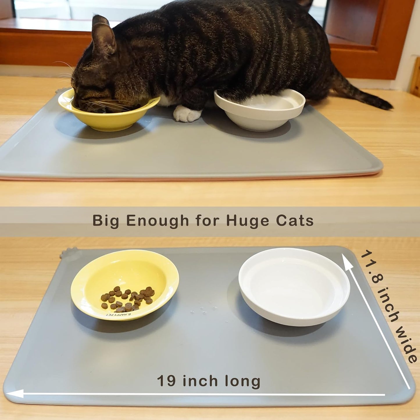 Meow&Woof Premium Silicone Dog Food Mat, Cat Can Lid and Spoon Combo