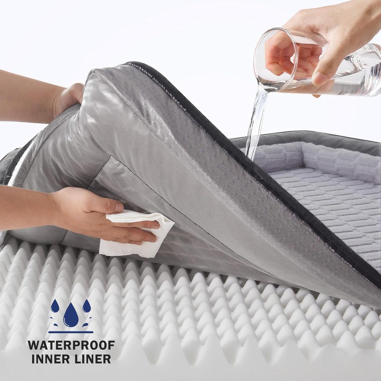 FURTIME Orthopedic Dog Bed for Extra Large Dogs - XL Waterproof Dog Sofa Bed, Ultra Comfy Supportive Foam Pet Bed with Removable Washable Cover, Jumbo Dog Bed with Nonskid Bottom