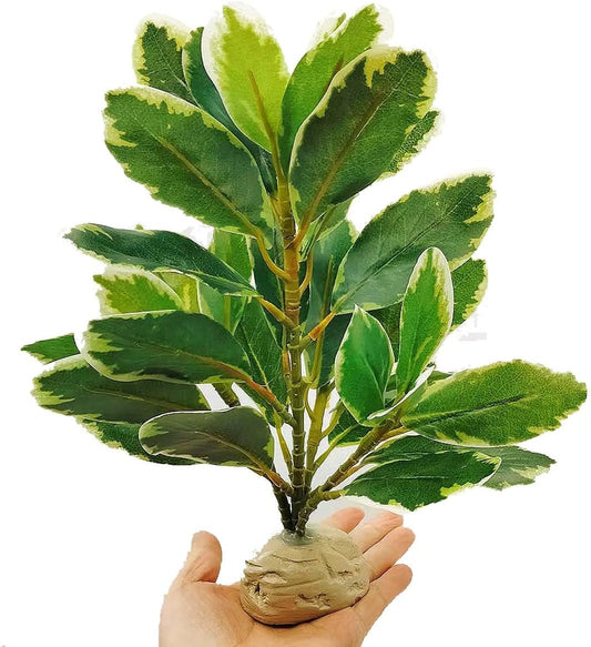 Reptile Plants Terrarium Artificial Leaves Reptile Tank Decorations for Bearded Dragon Lizard Snake Geckos Chameleon Amphibian Habitat Terrarium Decor