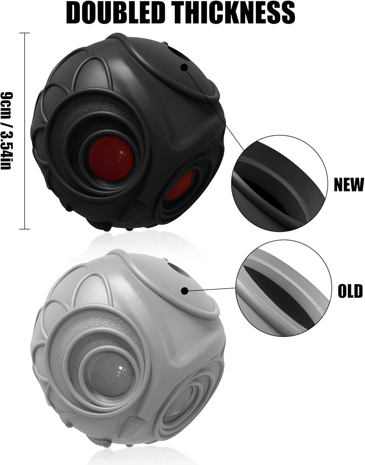 Giggle Ball for Dogs Owl Dog Toys for Aggressive Chewers Gift for Dog Natural Rubber Ball Cute Owl Hoot Medium Large Dog (Demon)