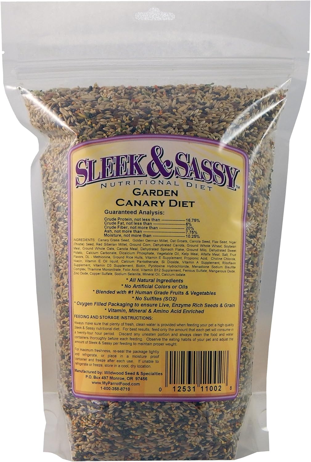 SLEEK & SASSY Garden Canary Bird Food (2 lbs.)
