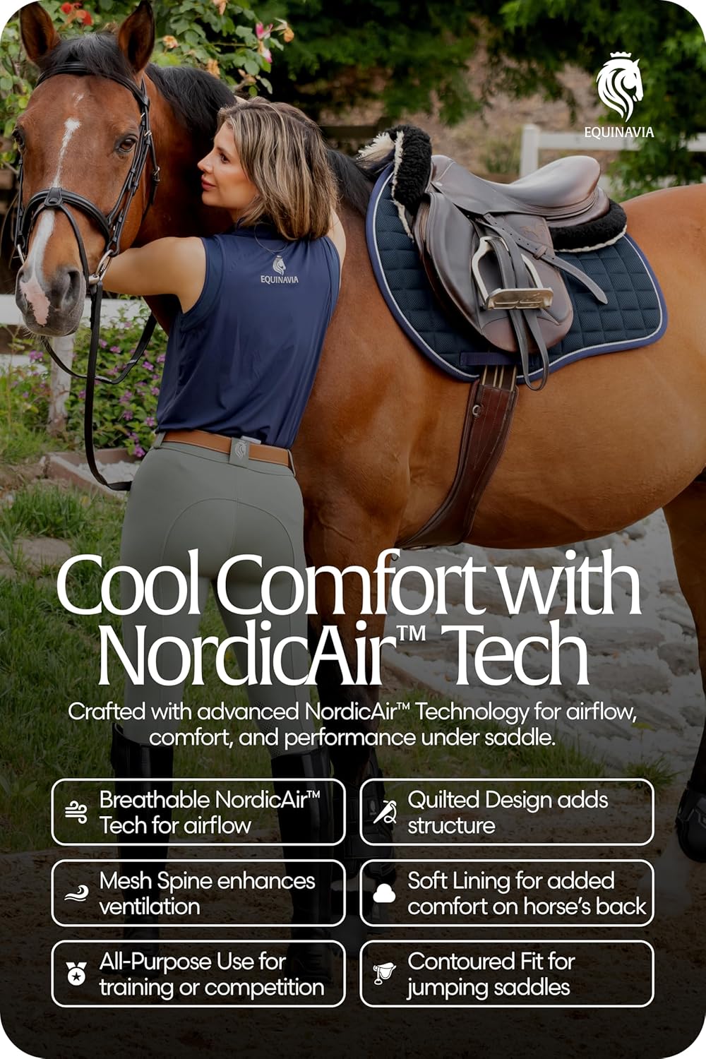 Equinavia Svalbard NordicAir™ Tech All Purpose Saddle Pad | Breathable Micromesh | Contoured Shape