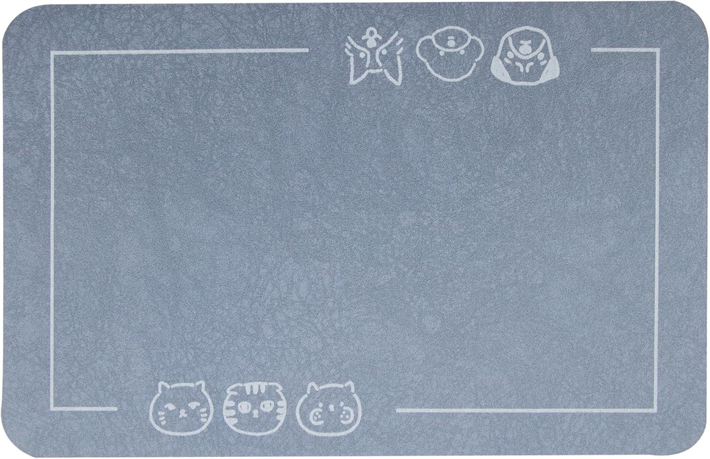 YCT Cat Pet Food Mat, Non-Slip Bottom Absorbent Quick Dry Feeding Mat for Dogs & Cats, Pet Supplies, 16.9"x24" Navy Blue