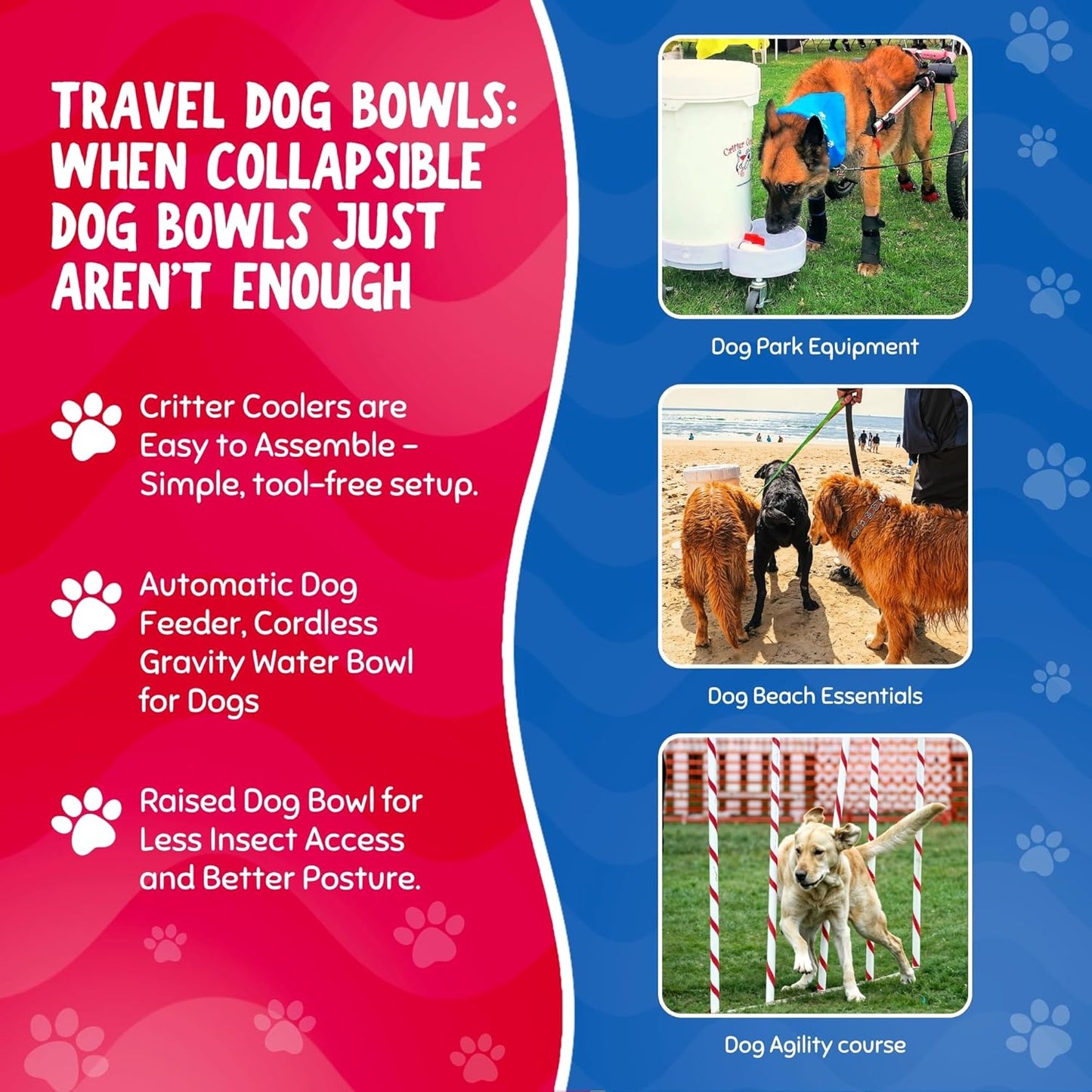 Pet Gravity Water Dispenser: 5 Gallon. for Dogs, Cats, Goats, Small Animals. Quiet, No BPA and Made in USA. Ideal Dog Bowl Large Breed. Best Automatic Waterer.