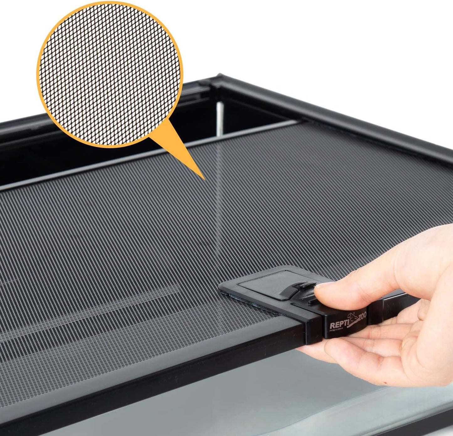 REPTIZOO Small Reptile Tank 20" x 12" x 6" Glass Reptile Terrarium with Top Feeding Habitat for Snake Spider