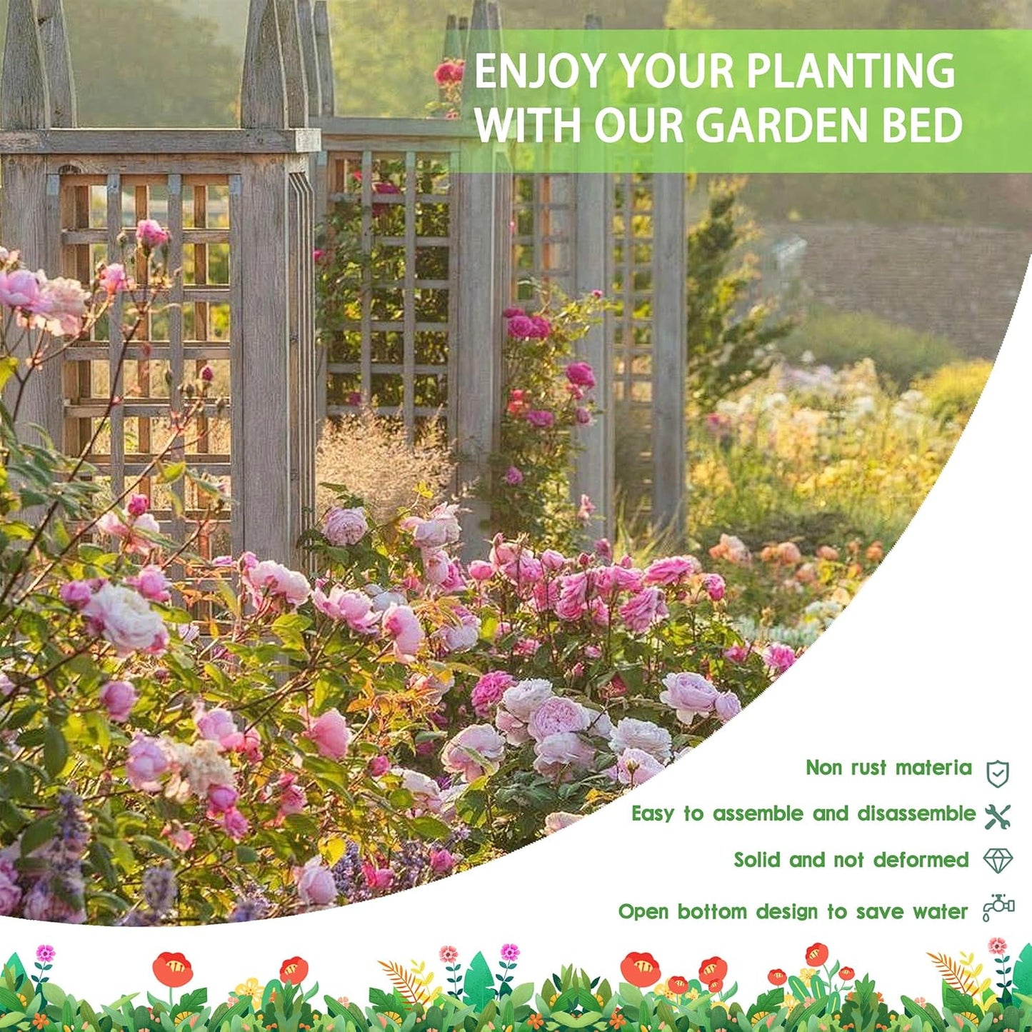 EKX 8x2x2FT Galvanized Raised Garden Bed, Raised Garden Bed Kit-Metal Planter Box Outdoor,Planting for Vegetables, Fruits,Herbs, Flowers-Slive