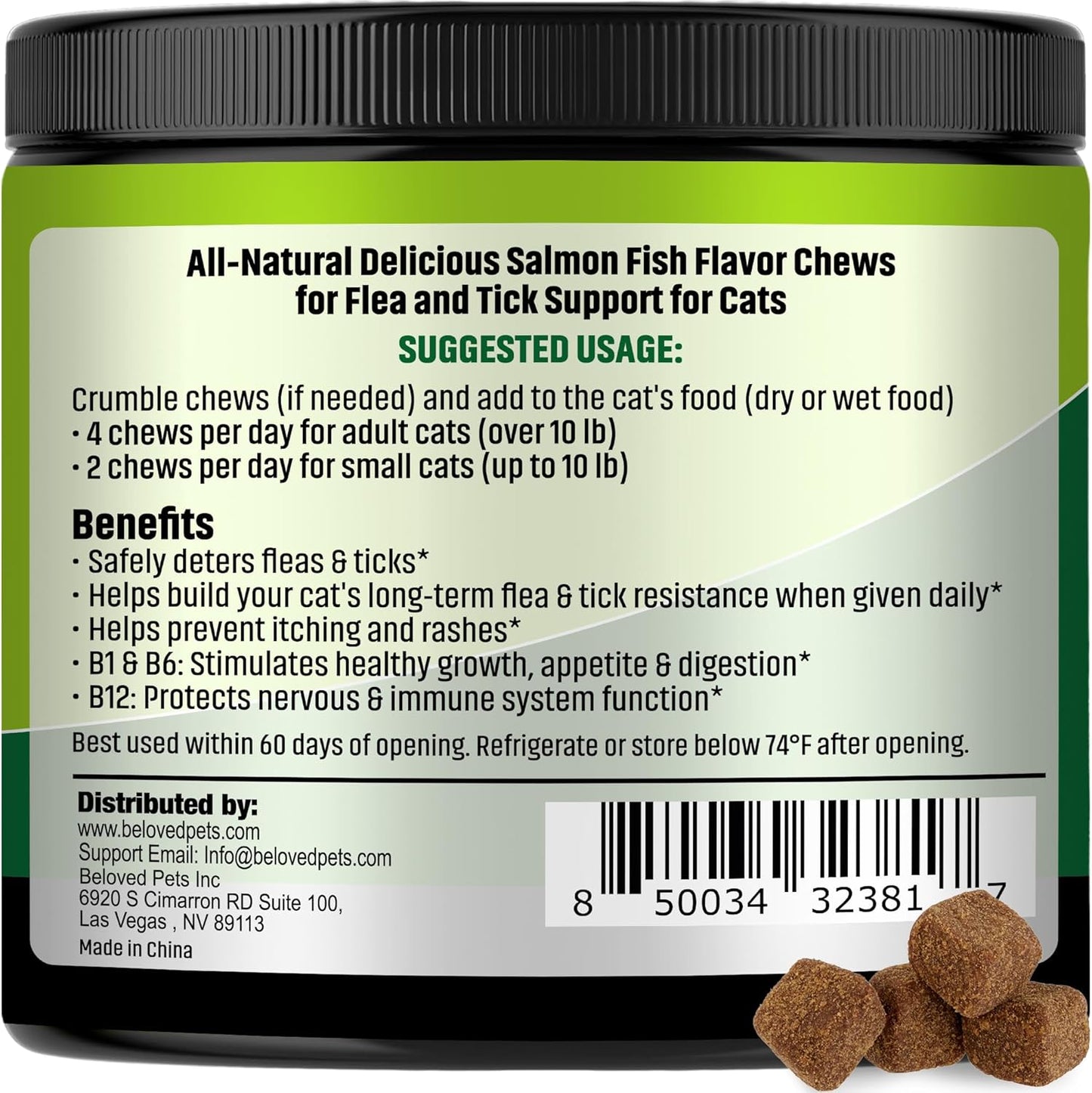 Flea and Tick Prevention Chewable Pills for Dogs and Cats - Revolution Oral Flea Treatment for Pets - Pest Control & Natural Defense - Chewables Small Tablets Made in USA (Salmon (for Cats))