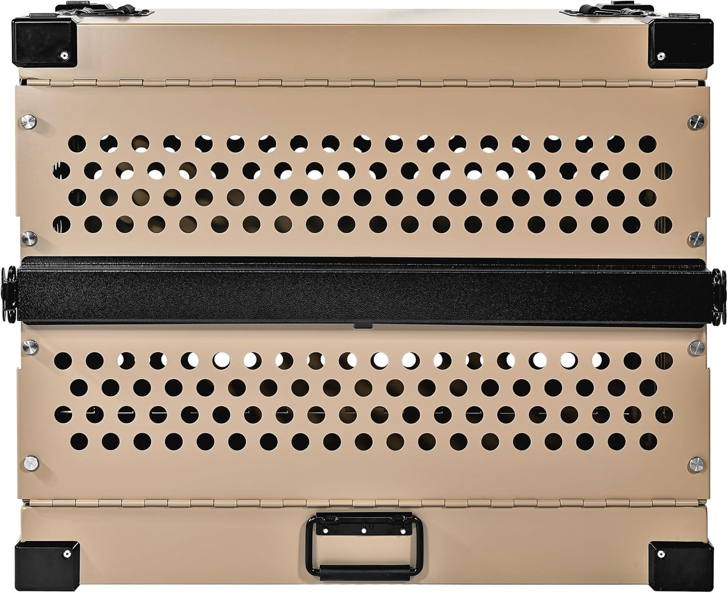 Heavy Duty Fully Collapsible Powder-Coated Aluminum Dog Crate - Small (Tan)