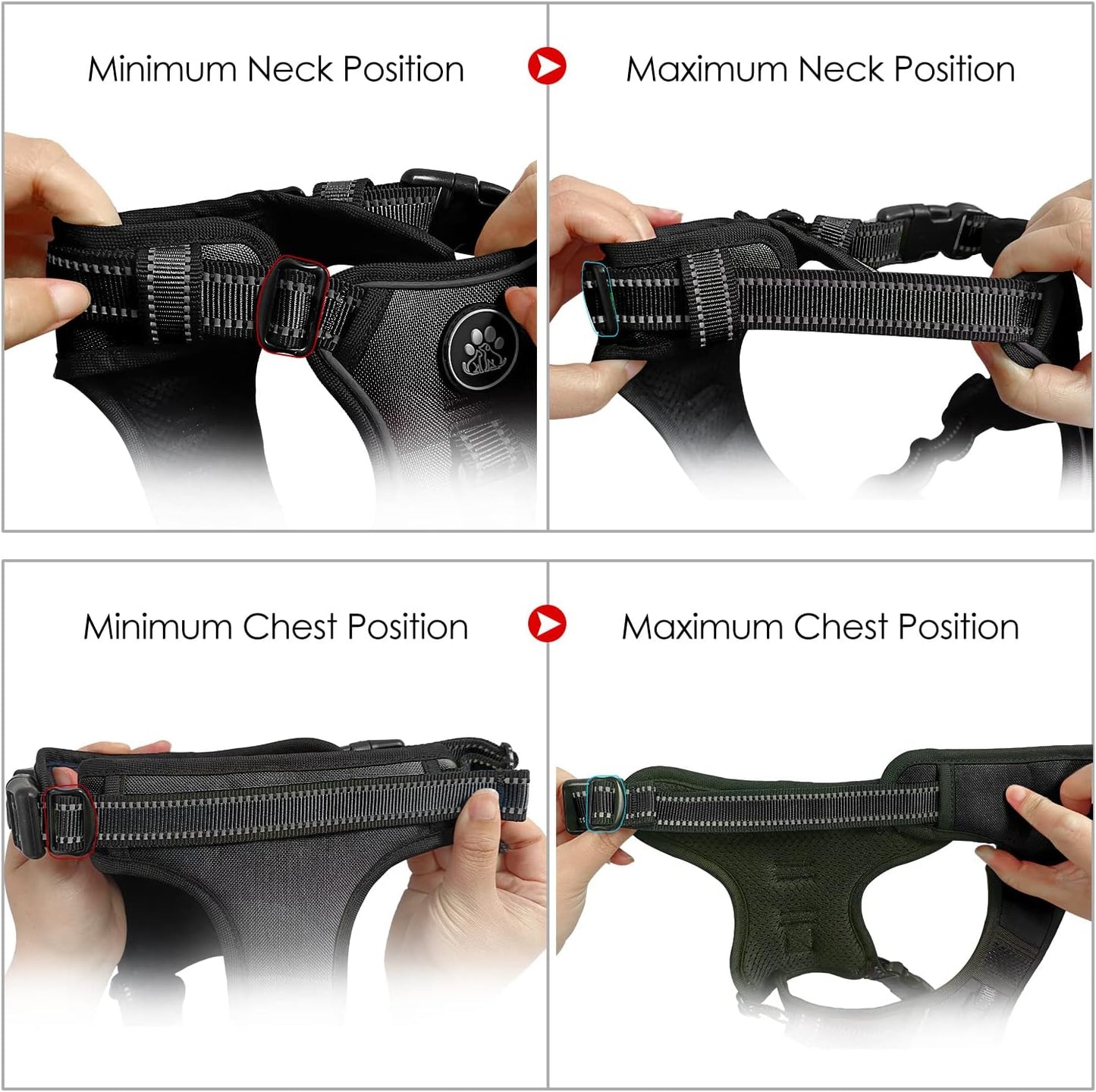 NESTROAD No Pull Dog Harness,Adjustable Oxford Dog Vest Harness with Leash,Reflective No-Choke Pet Harness with Easy Control Soft Handle for Small Dogs(Small,Black)