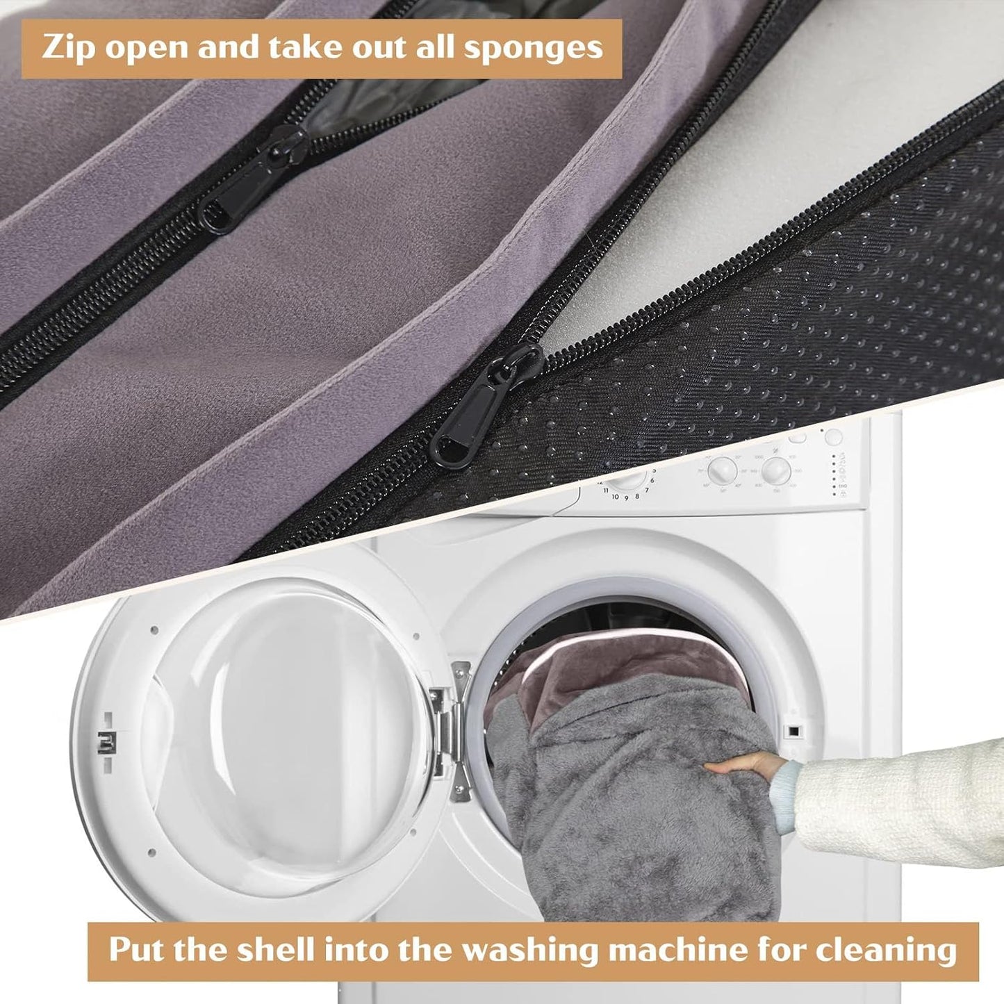 Comfort Expression Small Dog Beds Waterproof Orthopedic Foam Dog Sofa Beds for Medium Dogs Comfy Pet Bed with Washable Removable Cover & Non-Slip Bottom(Small,Purple)