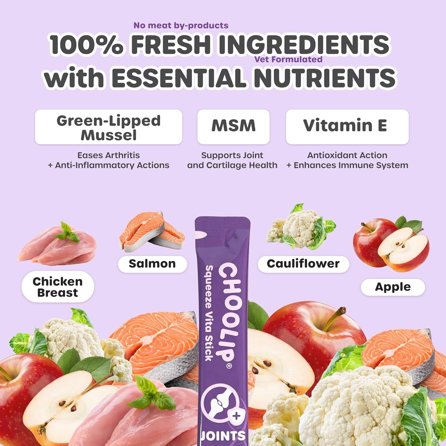 Grab & Go Squeeze Vita Stick Lickable Treats for Dogs & Cats. 49 Joint Support Sticks with Essential multivitamins. Soft and Tasty Paste for All Life Stages, Supporting Joints Health