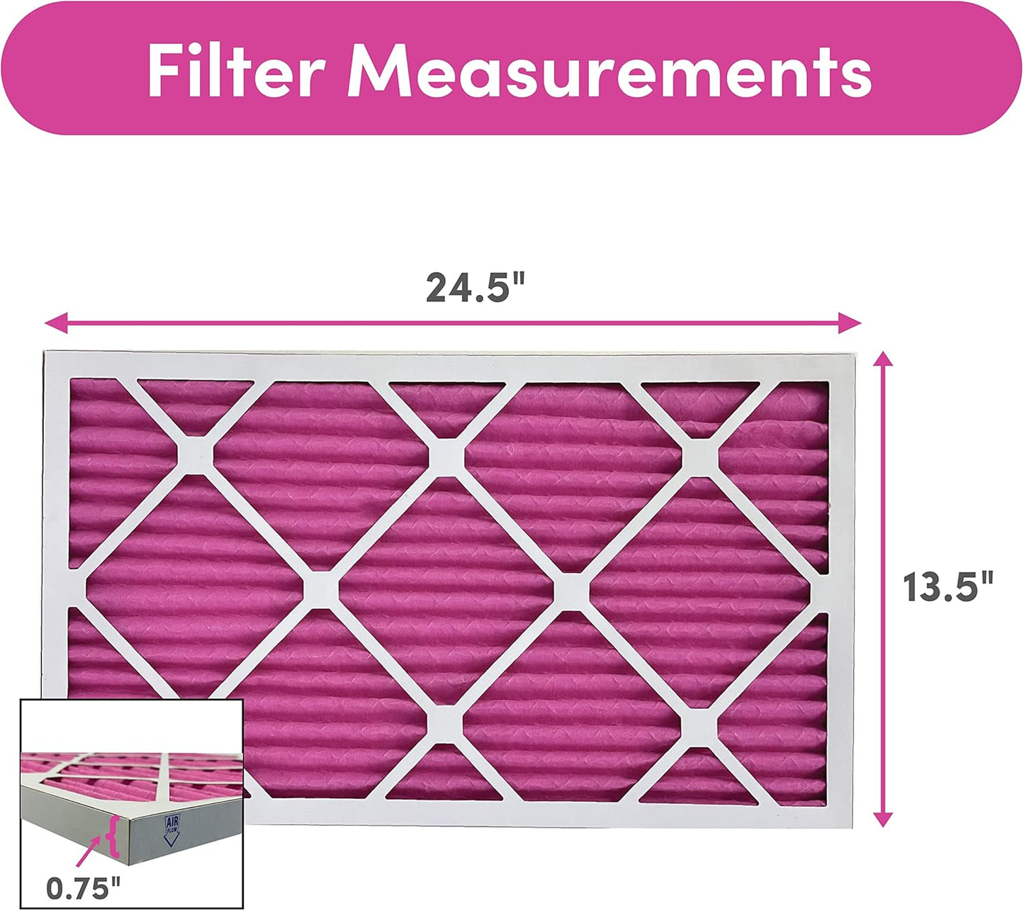 Colorfil 14x25x1 Air Filter (4-Pack) | Made in the USA | Color Changing | Remove Cat and Dog Odor | MERV 8 for Pet Hair Dander and Dust | 13.5"x24.5"x0.75" Exact Size