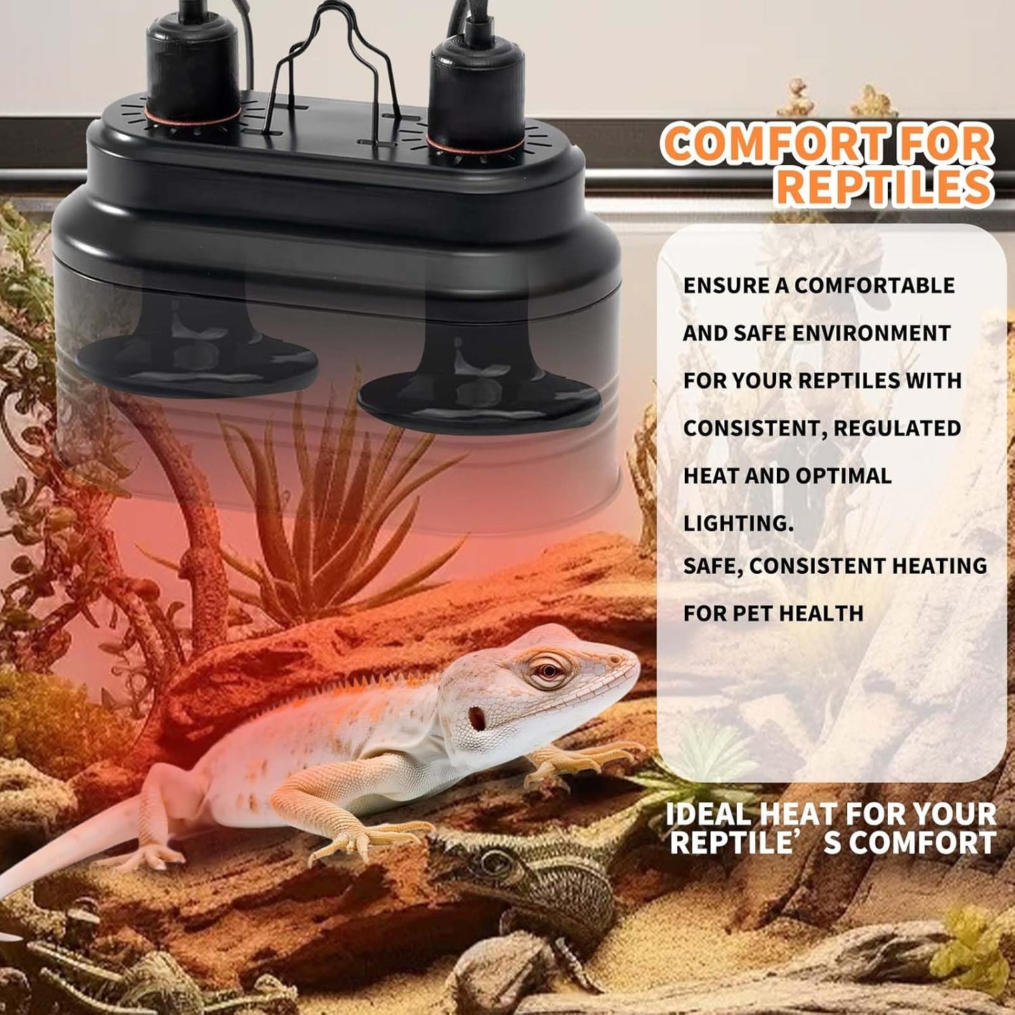 100W Reptile Heat Lamp(2 Packs)-Ceramic Heat Emitter for Reptiles Amphibian Pet Brooders Chicken Incubation, and Terrariums Turtle Lizard Bearded Dragon Snake E26