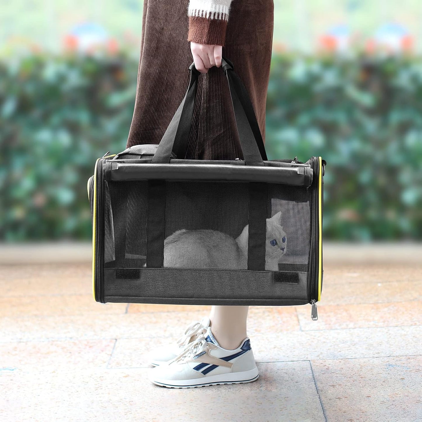 Cat Carriers for Large Cats 20 lbs+ Soft Pet Carrier for Small Dog/Durable 2 Kitty Travel Bag/Medium Big Cats Puppy 15 Pounds/Softside Cat Carrier Large