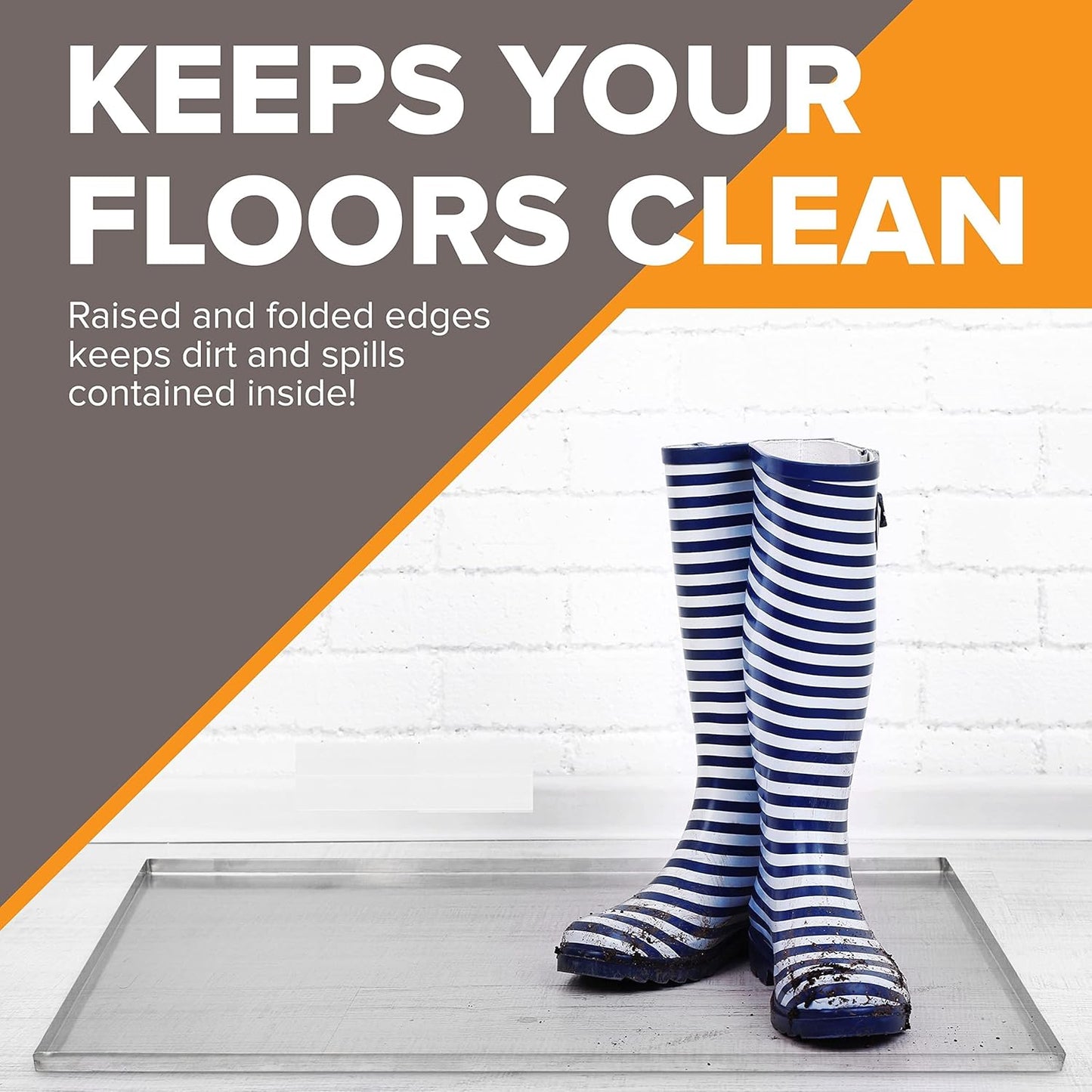 22.75" x 16.63" Metal Replacement Dog Crate Pan Chew Proof Crack Proof Pet Kennel Tray Central Dog Training Crate Pan Pet Supplies, Galvanized, 1" H