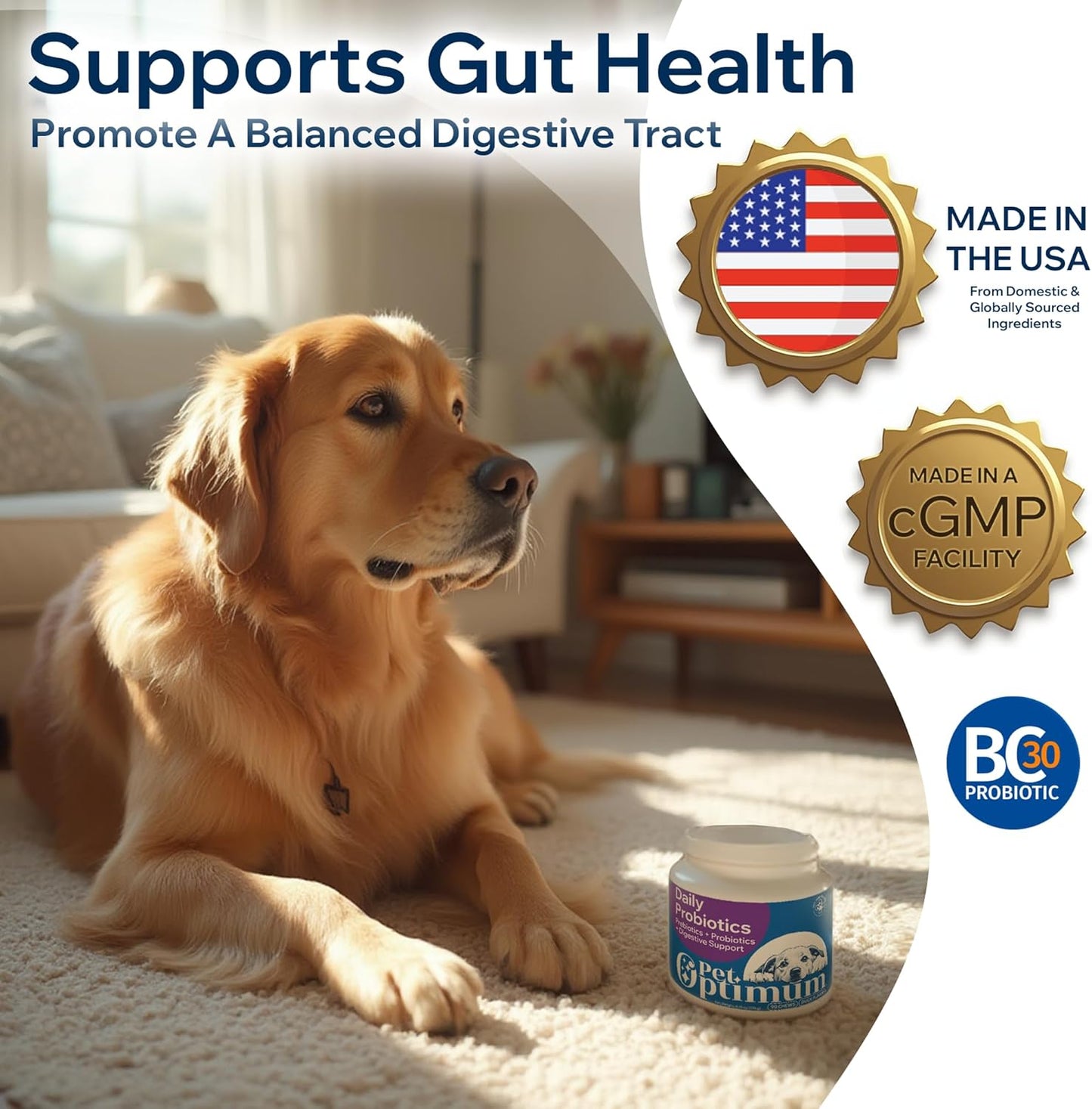 Dog Probiotics for Yeast, Itchy Skin and Itchy Ears, Allergy Relief, Daily Immune Support with Prebiotic & Digestive Enzymes (Gut Health) for Dogs, Reduce Diarrhea, Constipation & Gas Relief - 90ct