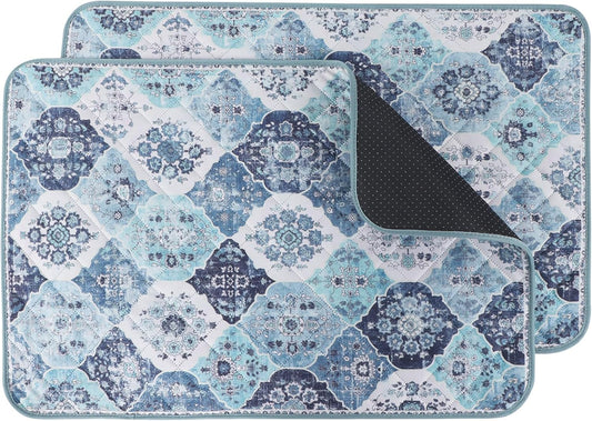 IEUUMLER Washable Pee Pads for Dogs, 2 Pack Reusable Non-Slip Grip, Super Absorbent Waterproof Puppy Pads for Potty Training, Playpen, Crate, Whelping Box EU011 (Blue, 36" x 24")