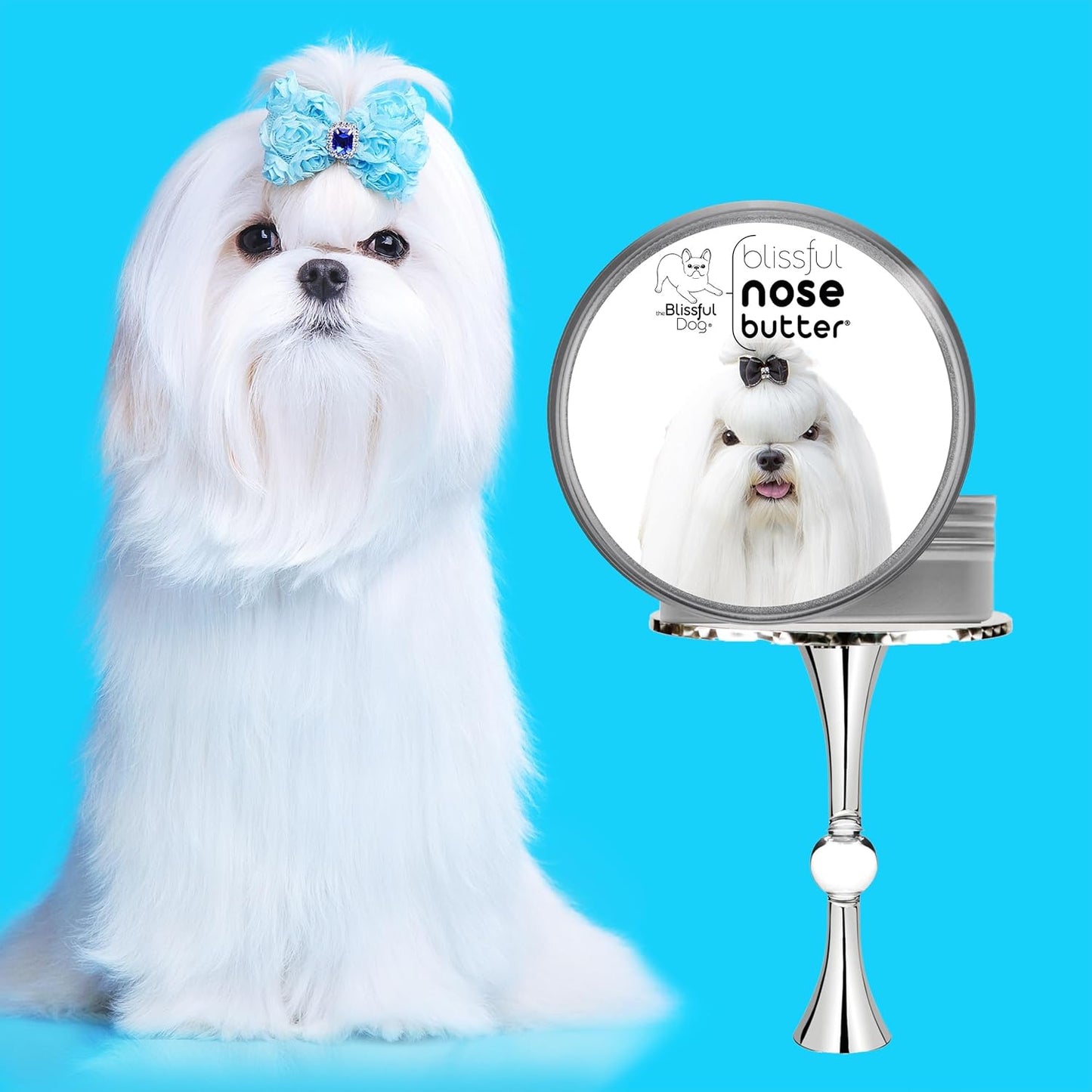 The Blissful Dog Maltese Unscented Nose Butter - Dog Nose Butter, 16 Ounce