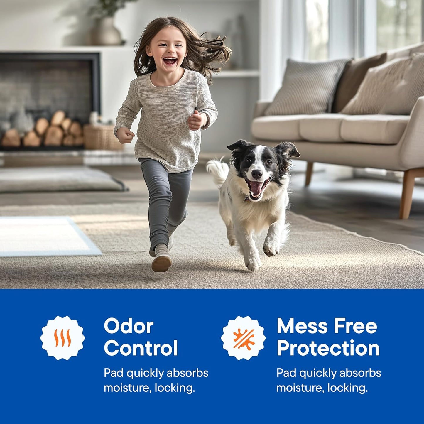 Dog Pads Large Pet Pee Pads for Dogs & Puppy Training 34" x 36" Potty Pads for Dogs [50-COUNT] Leak-Proof Dog and Puppy Pads - Quick-Dry Surface - Heavy Duty Absorbent Disposable Dog Wee Pad Bulk Pack