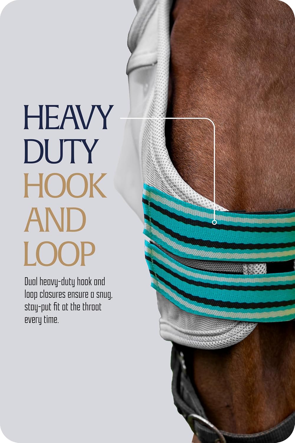 Equinavia Algard Soft Mesh Horse Fly Mask with Ear Protection and 45 UPF Rating | No Eye Irritation & UV Protection - Silver/Turquoise - Pony