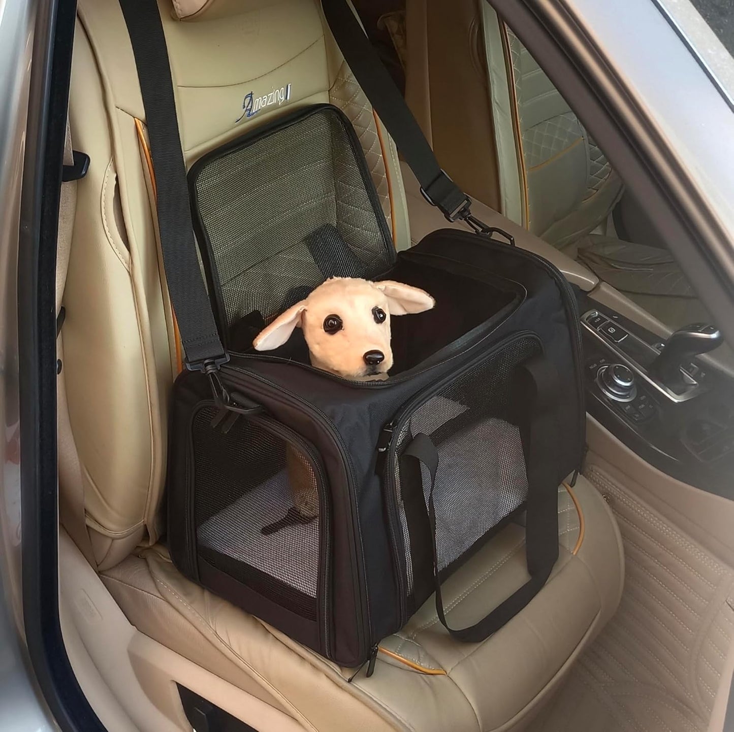 Cat Carrier Dog Carrier Pet Carrier Cat Bags for Small Medium Cats Dogs Puppies of 15 Lbs,of Airline Approved Small Dog Bag Soft Sided,Collapsible Travel Puppy Carrier (Medium, Black)