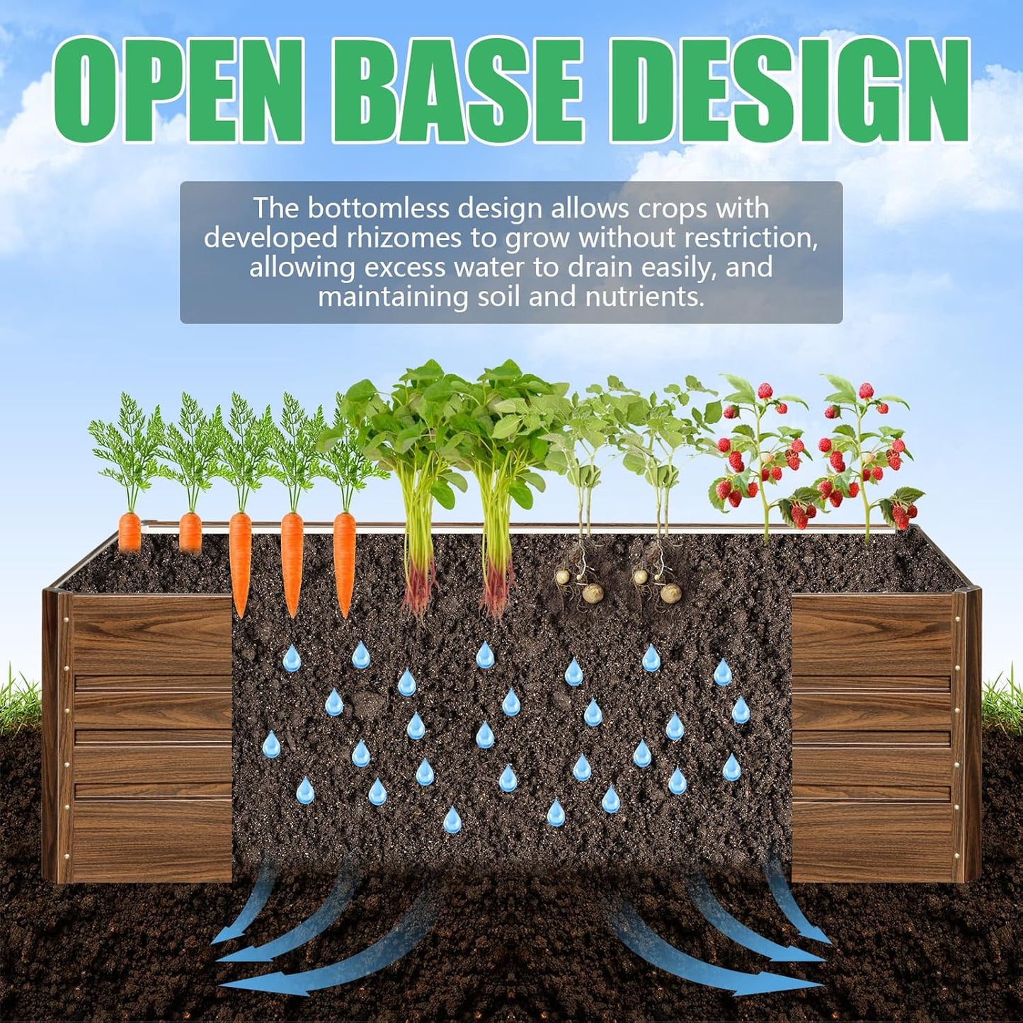 SnugNiture Galvanized Raised Garden Bed 6x3x2FT Outdoor Large Metal Planter Box Steel Kit for Planting Vegetables, Flowers