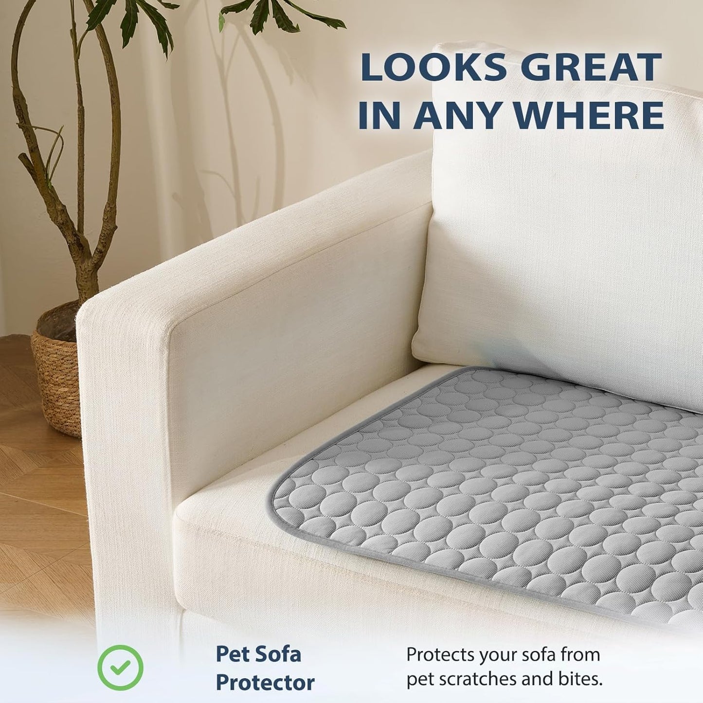 MICROCOSMOS Summer Cooling Mat & Sleeping Pad- Water Absorption Top, Materials Safe, Easy Carry, EZ Clean. Keep Cooling for Pets, Kids and Adults.(Grey, 36" x24")