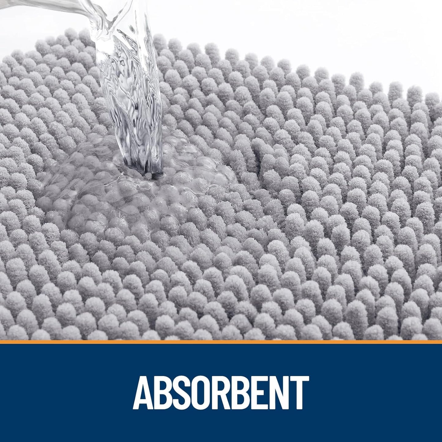 OLANLY Dog Door Mat for Muddy Paws 40x32, Absorbs Moisture and Dirt, Absorbent Non-Slip Washable Doormat, Quick Dry Chenille Mud Mat for Dogs, Entry Indoor Entryway Carpet for Inside Floor, Light Grey