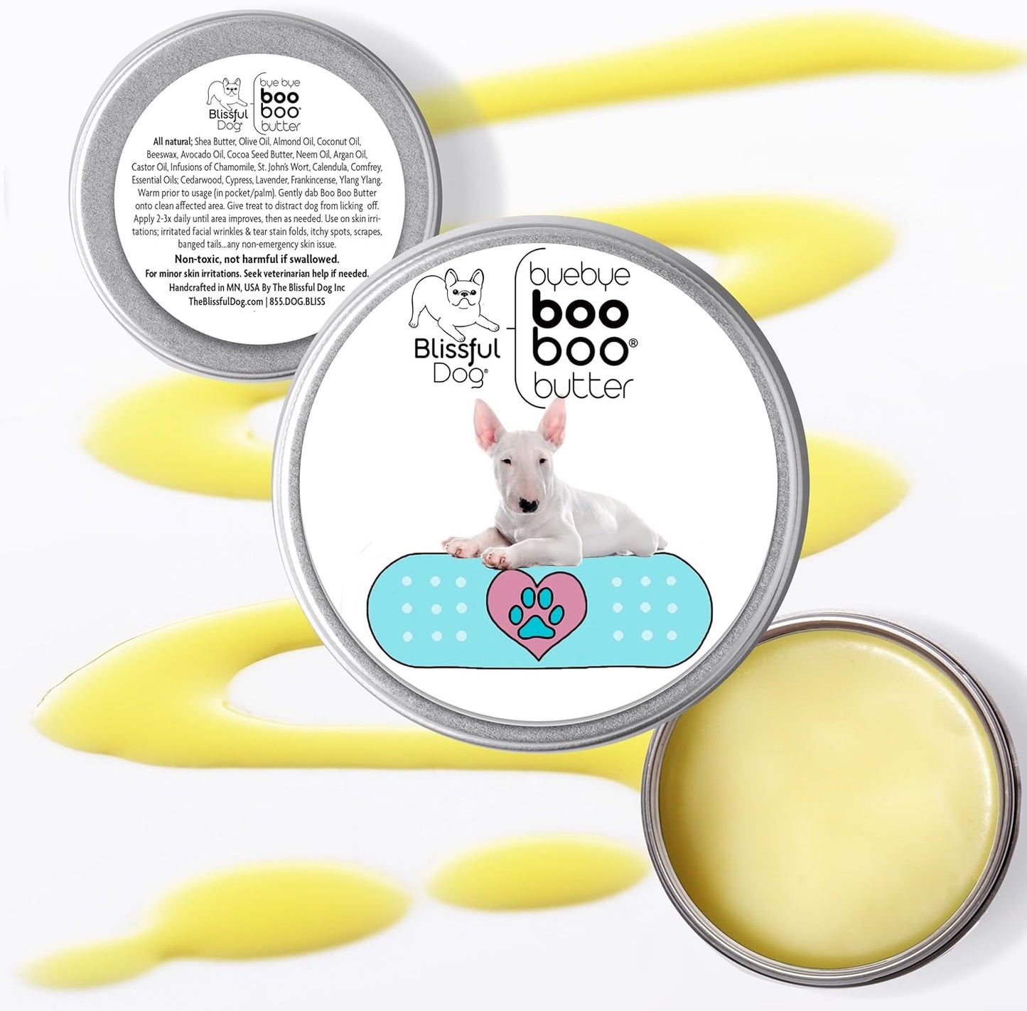 The Blissful Dog 1 oz TIN Bull Terrier Booboo Butter