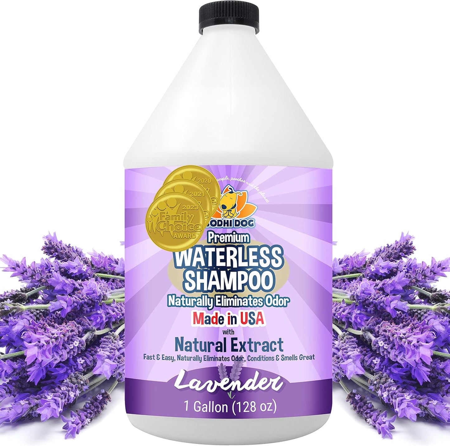 Bodhi Dog Waterless Shampoo - Natural Dry Shampoo for Dogs & Cats - Neutralizes Pet Odor - No Rinse Required - Made of Natural Extracts - Safe for Sensitive Skin - Made in USA - Lavender (1 Gallon)