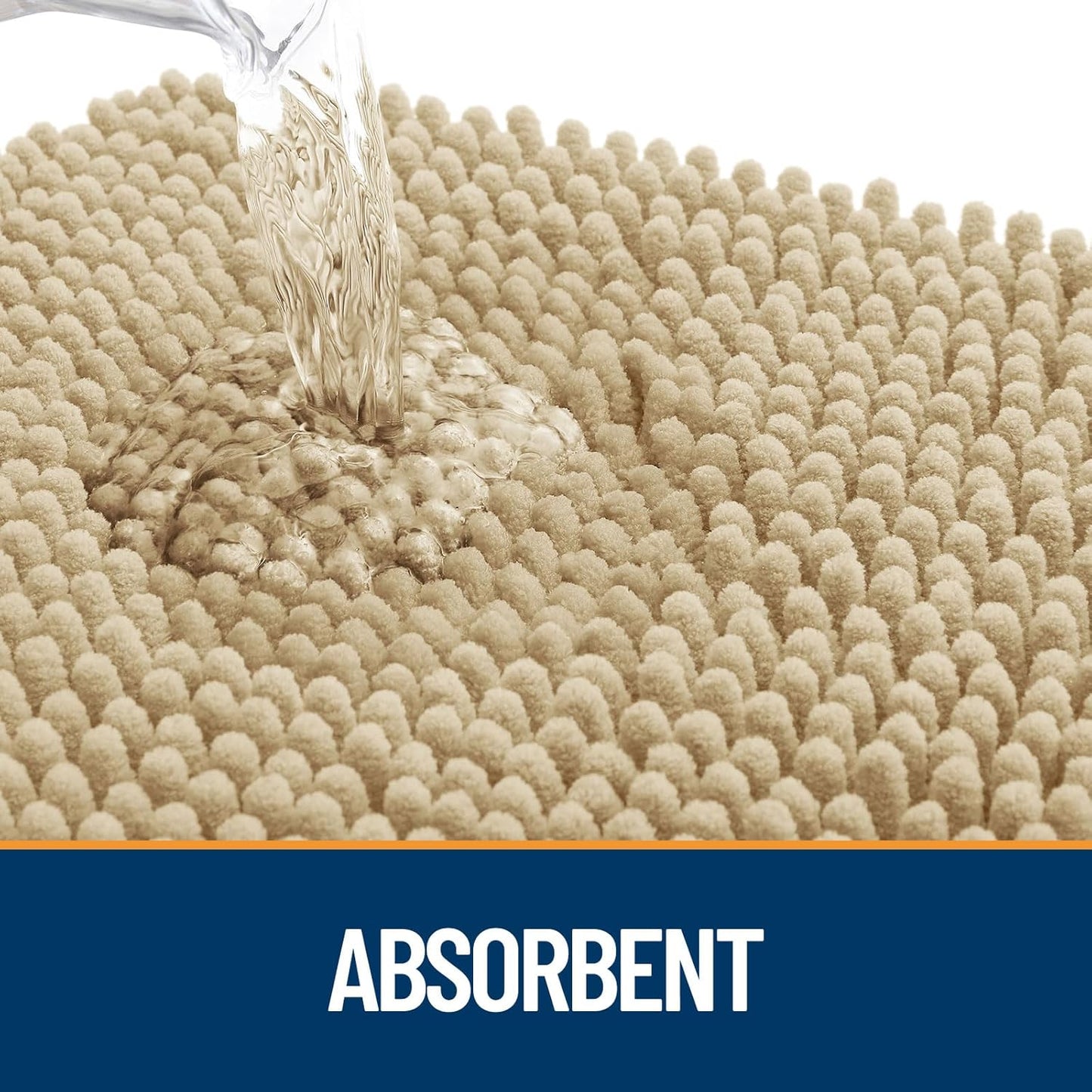 OLANLY Dog Door Mat for Muddy Paws 47x20, Absorbs Moisture and Dirt, Absorbent Non-Slip Washable Doormat, Quick Dry Chenille Mud Mat for Dogs, Entry Indoor Entryway Carpet for Inside Floor, Beige