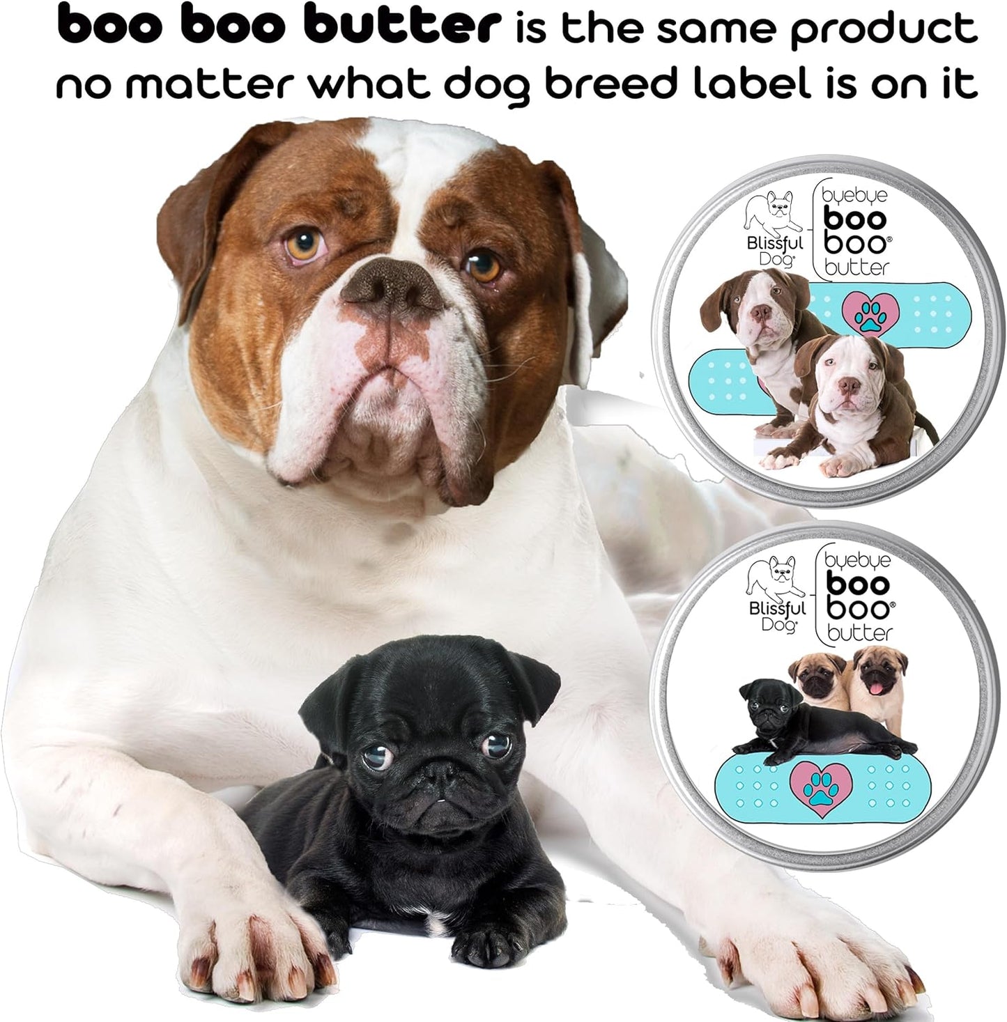 The Blissful Dog Olde English Bulldogge Boo Boo Butter Soothes Minor Skin Issues, 16 oz.