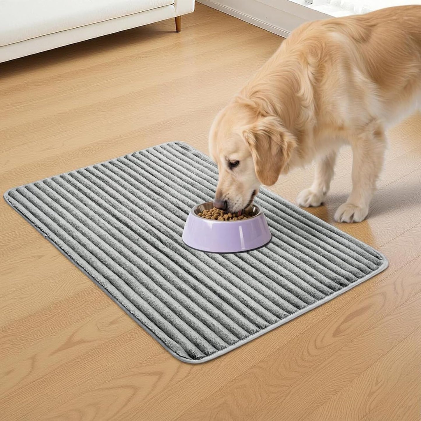 Flannel Washable Pee Pad for Dogs - 4 Pack Reusable Dog Pee Pads, Puppy Pads, Fast Absorb Pet Playpen Mat with Non-Slip Back, Waterproof Puppy Training Pad. (Light Grey, 18" X 24")