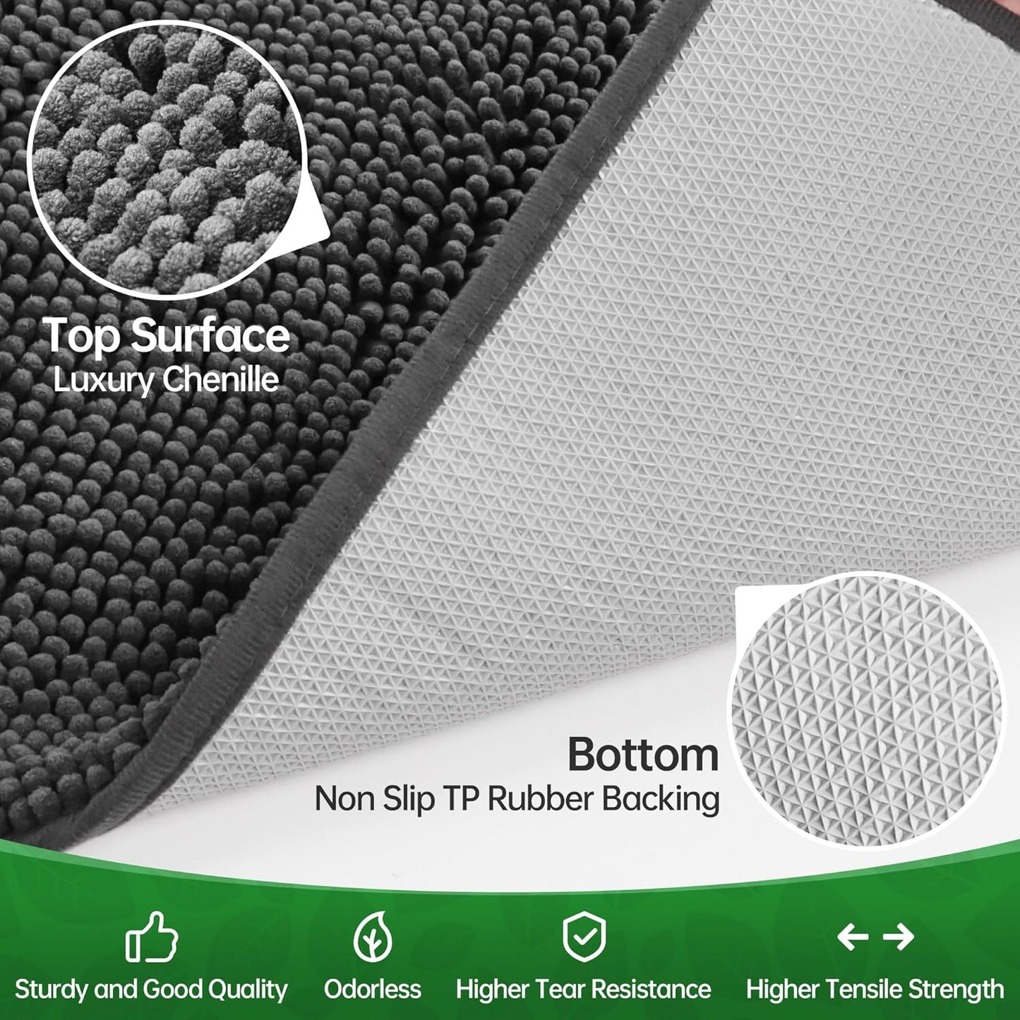 Dog Door Mat Indoor Entrance, 60" x 30" Absorbent Quick-Drying Mud Rugs, Non-Slip Door Rugs for Entryway Indoor Washable, Soft Chenille Dog Mat for Muddy Paws