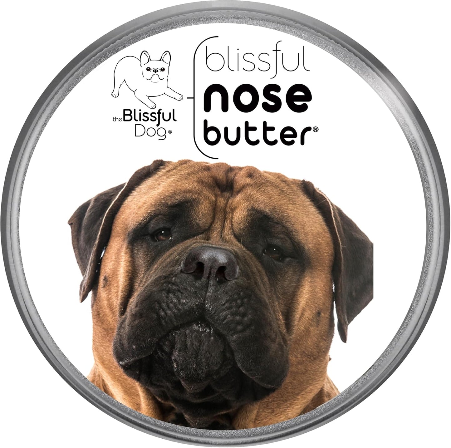 The Blissful Dog Bullmastiff Nose Butter for Dry, Cracked Skin, Lick-Safe Dog Nose Balm with Moisturizing Shea Butter, Almond, Olive, and Essential Oils, Pet Supplies, Uncented, 4 oz.