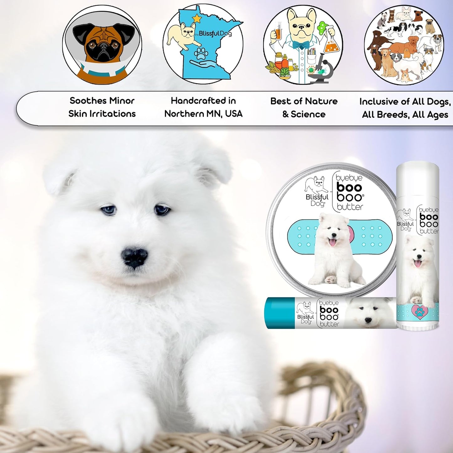 The Blissful Dog Samoyed Boo Boo Butter, 16 oz.