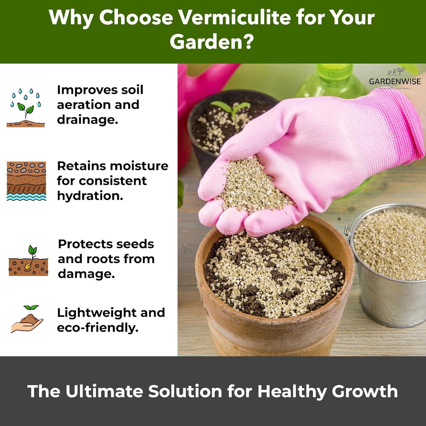 Organic Coarse Vermiculite for Indoor Gardening Plants and Mushrooms – Enhances Soil Aeration, Seed Germination, Rooting Cuttings – Small Packages and Bulk (Vermiculite Grade 3 – Medium, 30 quarts)