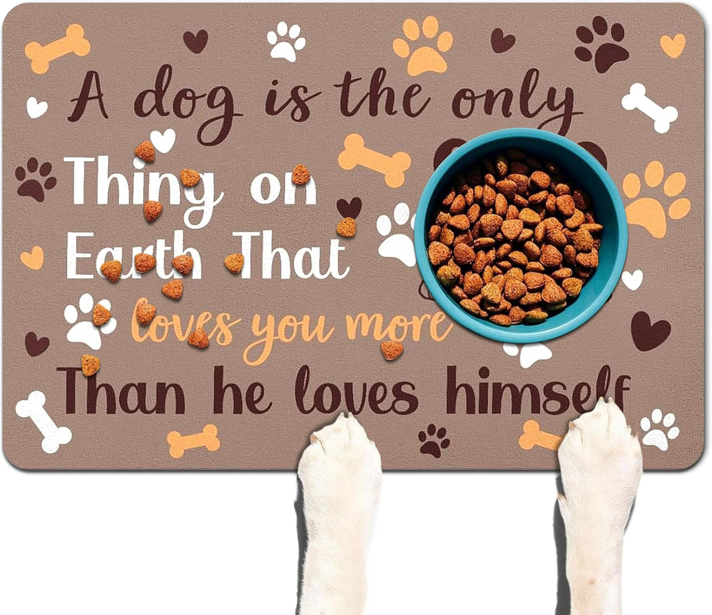 Pet Feeding Mat for Floors Waterproof Dog Mat for Food and Water Absorbent Quick Dry Non Slip mat for Cat Bowls