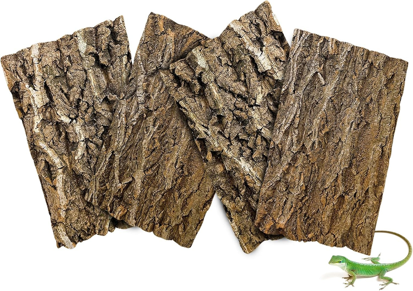 BNOSDM 4pcs Reptile Cork Bark Terrarium Background Bearded Dragon Tank Decor for Lizard Bearded Dragon Frog Leopard Gecko Tortoise Snake Chameleon